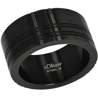 Fingerring S.OLIVER "2039738/-39/-40/-41" Gr. 60, grau, Fingerringe, Herren, 60, Edelstahl, 12mm, Fingerring