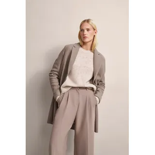 Kurzmantel BUGATTI, Damen, Gr. 44, grau (taupe), 100% Wolle, unifarben, regular fit, normaler Saum, Mäntel Kurzmantel, mit höchstem Tragekomfort