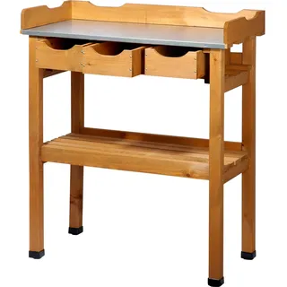 Dobar 29030e Pflanztisch mit 3 Schubladen 80 x 40 x 90 cm braun