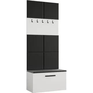 AX LIVING Garderoben Haken Rosanno I 80,6cm Breite Stilvoll Weiß JS100 - Weiß
