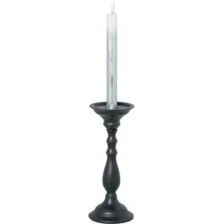 Tischleuchter aus Metall, schwarz, 9,5 x 9,5 x 25 cm