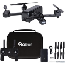 Rollei Fly 100 Combo Drohne, WiFiLiveBild Übertragung, 6Achsen Gyroskop, LuftdruckSensor, FullHDKamera, lange Flugzeit, innovative Gestensteuerung, einfache Steuerung über Fernebdienung, schwarz