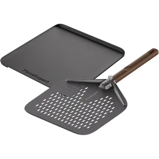 AEG PizzaExpert Pizza-Set mit Pizzaplatte und Pizzaschieber, A9OOPE01 | Pizza in Restaurantqualität, bis 340 °C, gusseiserne Pizzaplatte und perforierter Pizzaschieber, für Pizza, Brot und Gebäck