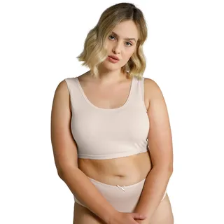 Ulla Popken Damen große Größen Übergrößen Plus Size Bustier, Schlupfform, einfarbig perlweiß 62+ 791580650-62+