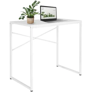 HJH Office 830071 Schreibtisch weiß Easy UP H I 78x46 cm Computertisch mit Metallgestell, platzsparend & pflegeleicht