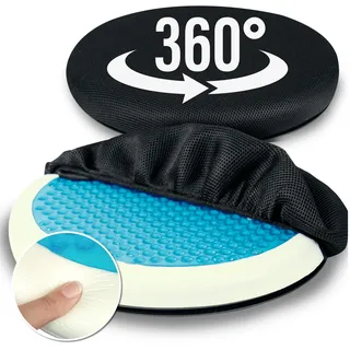 eloneo Drehkissen für Autositz mit Gel, Einstiegshilfe/Ausstiegshilfe, inkl. Bezug Ø 40 Kissen 1 St schwarz