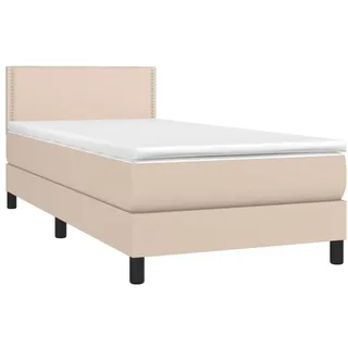 SYFAXTM Boxspringbett mit Matratze Cappuccino-Braun 80x200cm Kunstleder