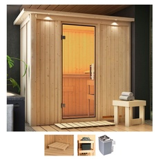 Bild von Sauna »Vada«, (Set), 9 KW-Ofen mit integrierter Steuerung beige