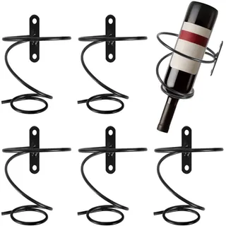 NIZEAMI 6 Stück Wandmontierte Weinregale - Rot Flaschen Display Halter mit Schrauben, Metall Organizer für Küche Esszimmer Bar