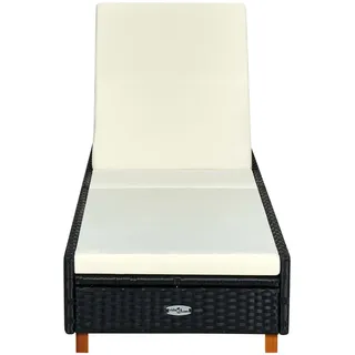 vidaXL Sonnenliege 200 x 55 x 73 cm Schwarz/Cremeweiß