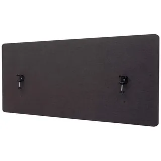 MCW Akustik-Tischtrennwand MCW-G75, Büro-Sichtschutz Schreibtisch Pinnwand, doppelwandig Stoff/Textil ~ 60x140cm braun-grau
