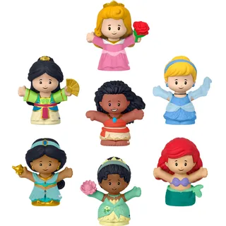 Fisher-Price Little People Disney Princess Spielzeug, Set mit 7 Figuren für Klein- und Vorschulkinder für Rollenspiele ab 18 Monaten