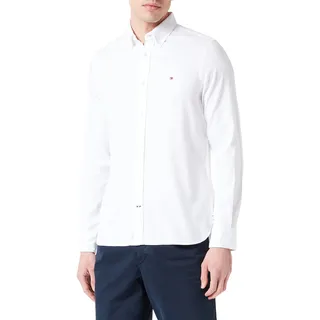 Tommy Hilfiger CORE FLEX DOBBY SF SHIRT Freizeithemden Herren, Weiß (White), L