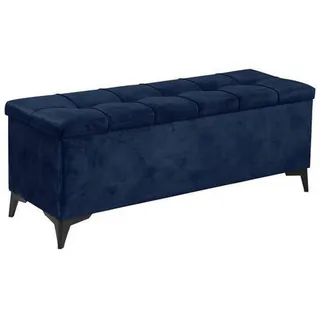 Modante Bettbank , Blau , Textil , 139x58x50 cm , Truhe im Sitz , Schlafzimmer, Betten, Bettgestelle- Einzelteile, Bettbänke