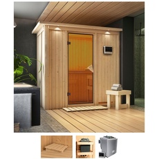 Bild von Sauna »Vada«, (Set), 9 KW-Bio-Ofen mit externer Steuerung beige