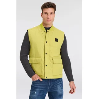 Kurzweste BOSS ORANGE "Ocomo", Herren, Gr. 56, grün (open grün398), Web, Obermaterial: 100% Polyacryl, unifarben, regular fit, Westen Kurzweste, mit Markenlabel