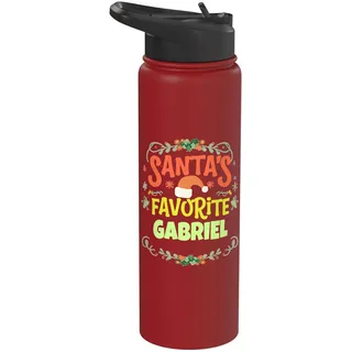 Weihnachtsmann Favorite Gabriel Weihnachten Gabriel Name personalisiert Stainless Steel Insulated Water Bottle