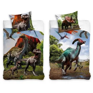Familando Dinosaurier Renforcé Mehrfarbig 135 x 200 cm + 80 x 80 cm