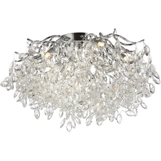 PAUL NEUHAUS RICICLE Kronleuchter mit Kristallanhängern, glänzendes Chrom PN 6053-17 - Silber