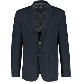 Jerseysakko LERROS "Blazer aus Jersey mit Innenfutter-Print", Herren, Gr. 30, blau (classic navy), 82% Polyester, 13% Viskose, 5% Elasthan, Sakkos Jerseysakko