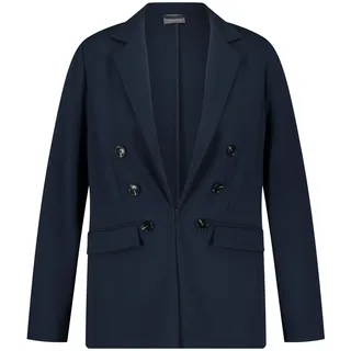 Samoon Damen Jerseyblazer Langarm unifarben Mood Blue 42