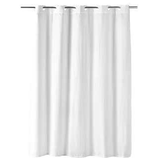 Douceur d'Intérieur Duschvorhang mit Ösen, Mikrofaser, geprägt, 180 x 200 cm, Weiß