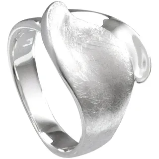 Vinani Damen Ring 925 Silber - Blatt gebürstet glänzend - aus 925 Sterling Silber für Frauen - Größe 60 (19.1) RBT60