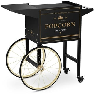 Royal Catering Wagen für Popcornmaschine Popcorntrolley 2 Bremsen schwarz & golden