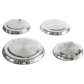 Hi Herdabdeckplatten 4-tlg Edelstahl Silber