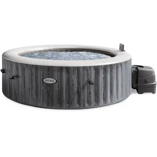 INTEX PureSpa Greywood Deluxe In- & Outdoor Whirlpool aufblasbar für 6 Personen 1098 L (216 x 71cm) - 170 Massagedüsen - 2200 W Heizsystem - APP Steuerung, Wasserenthärtungssystem & LED-Beleuchtung