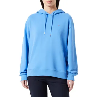 Tommy Hilfiger Damen Hoodie Flag On Chest mit Kapuze, Blau (Blue Spell), L