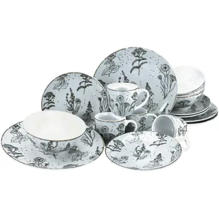 CreaTable Vintage Flowers Kombiservice 16-tlg. für 4 Personen mehrfarbig