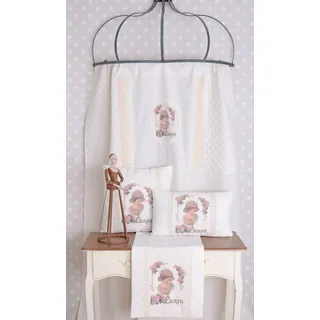 Gardinenschal Vintage Vorhang Shabby Chic Gardine Schal Paris Spitzenborte