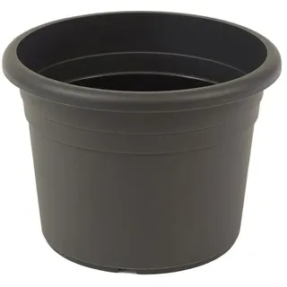 greemotion Pflanzkübel Fiona, UV-Beständiger Blumentopf aus Kunststoff, Pflanzgefäß mit Bodenlöchern, Volumen ca. 61 l, ca. Ø 60 x H 42,5 cm, Anthrazit