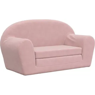 vidaXL Kinder-Schlafsofa 2-Sitzer Rosa Weicher Plüsch - Rosa