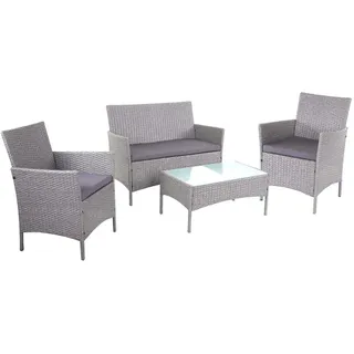 MCW Poly-Rattan Set 7-tlg. Grau/Anthrazit