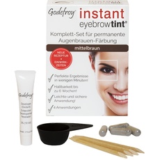 Bild von Instant Eyebrow Tint, Augenbrauenfarbe EU-Rezeptur, Färbeset Mittelbraun, 1-er Pack (1x 4 Stück)