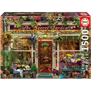 Educa - Der geheime Garten | Puzzle 1.500 Teile für Erwachsene ab 14 Jahren, Romantischer Garten Blumen Natur, Inklusive Puzzle-Kleber (19940)