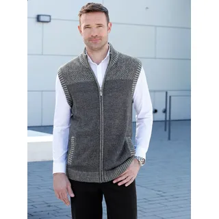 Strickweste CLASSIC, Herren, Gr. 62, grau (grau, meliert), 100% Polyacryl, meliert, Westen Strickweste