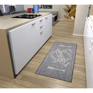 HANSE HOME Bon Appetit Küchenläufer 62 x 150 cm Grau/Creme