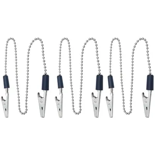 MZMing 3 Stück Serviettenkette mit Clip 50cm (19.7 Zoll) Metall Silber | Serviette Clips Ketten Lätzchenkette Metall Flexible Serviettenhalter Serviette Lanyard Halsband für Ältere Erwachsene Kinder