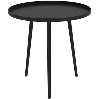 Outsunny Garten Beistelltisch, Schwarz, Stahl , Metall , 40x50x40 cm , Gartenmöbel, Gartentische, Garten-Beistelltische