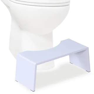 Relaxdays Toilettenhocker, klappbar, Hocker Toilettengang, Erwachsene, Bambus, rutschfest, HxBxT: 19x43,5x20 cm, weiß