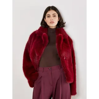 Apricot Fellimitatjacke "Kurzjacke" aus Kunstfell, burgund