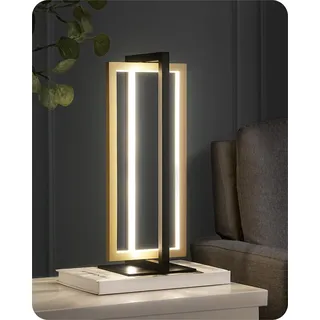 EDISHINE LED Tischlampe, Touch Dimmbare Nachttischlampe, moderne Schreibtischlampe Schwarz Gold aus Metall, 3 Farbtemperaturen, 750 Lumen für Schlafzimmer, Wohnzimmer, Büro, Schreibtisch, Geschenk