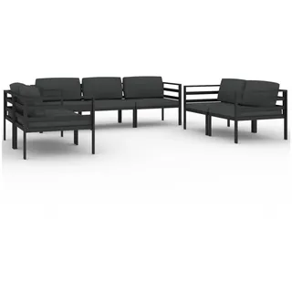 vidaXL 7-tlg. Garten-Lounge-Set mit Kissen Aluminium Anthrazit - Grau