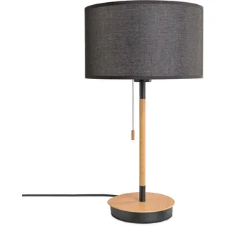 Paco Home Tischleuchte »EK CA UNI COLOR« E27 Nacht Mit Schalter Stofflampe Vintage Skandinavisch, schwarz