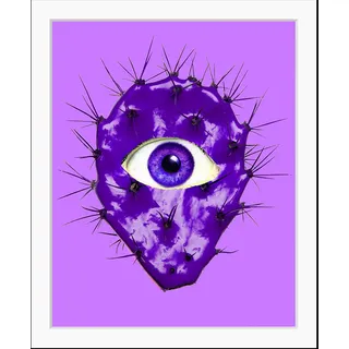 Queence »Alien« Abstrakt Blätter Gesicht Kunst Pflanzen Pflanzenbilder HD Premium Poster-Druck inkl. Holzrahmen,