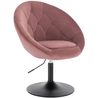 Woltu Lounge-Sessel Samt 360° drehbar 60 x 80 x 60 cm Rosa mit Hocker