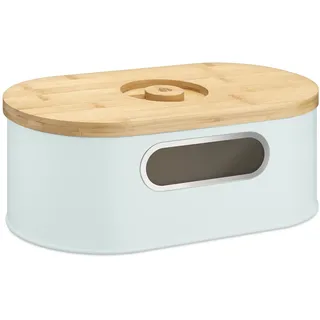 Navaris Brotkasten mit Deckel aus Holz - Brotbox zur Aufbewahrung inkl. Schneidebrett - Brottopf Küche mit Holzdeckel - Brot Dose Bambus oval